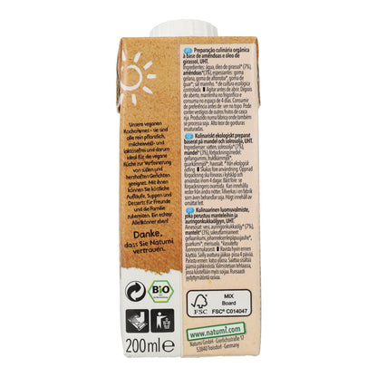 Crema para Cocinar a base de Almendra Natumi, 200 ml