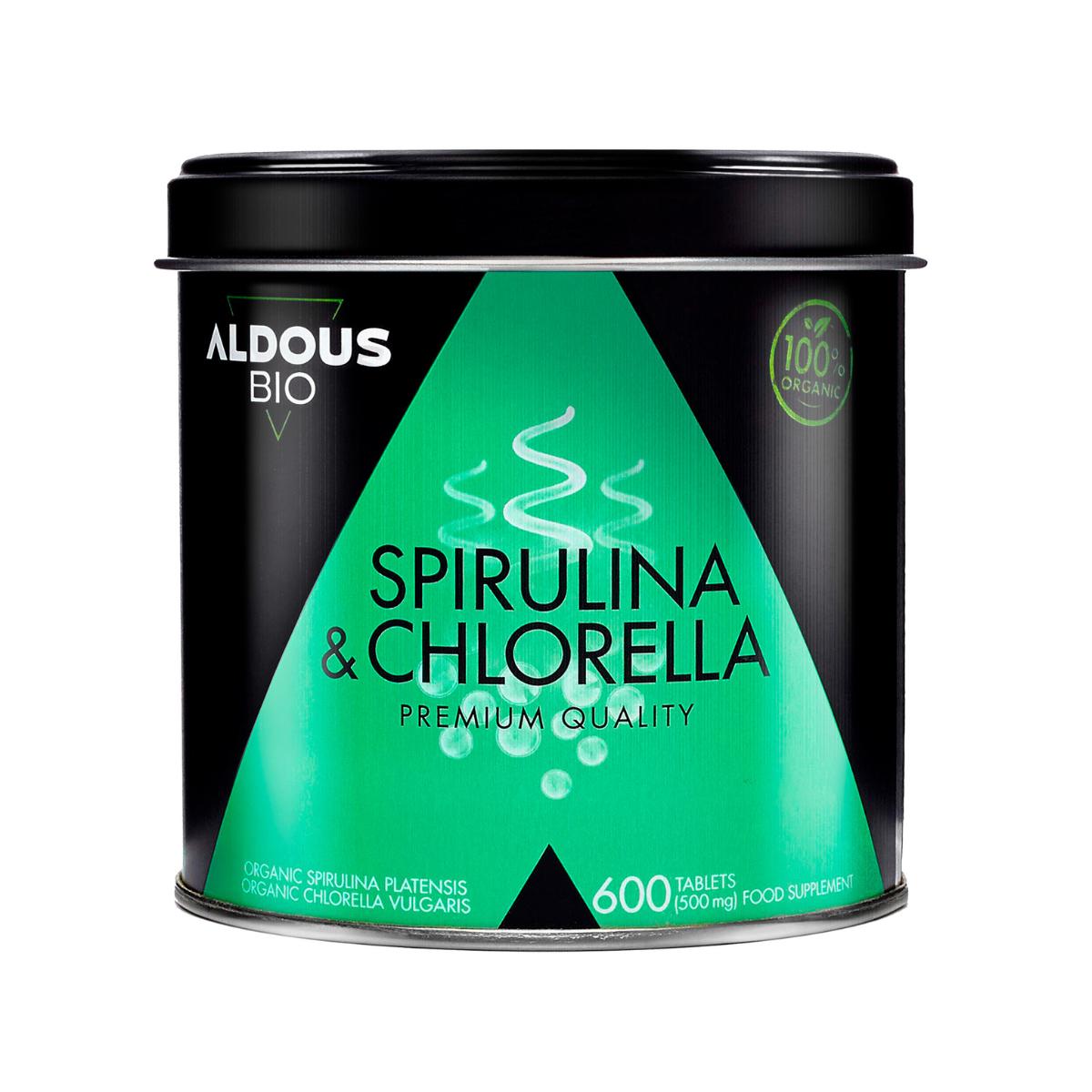 Bio-Spirulina- und Chlorella-Mix, 600 Tabletten Aldous Bio