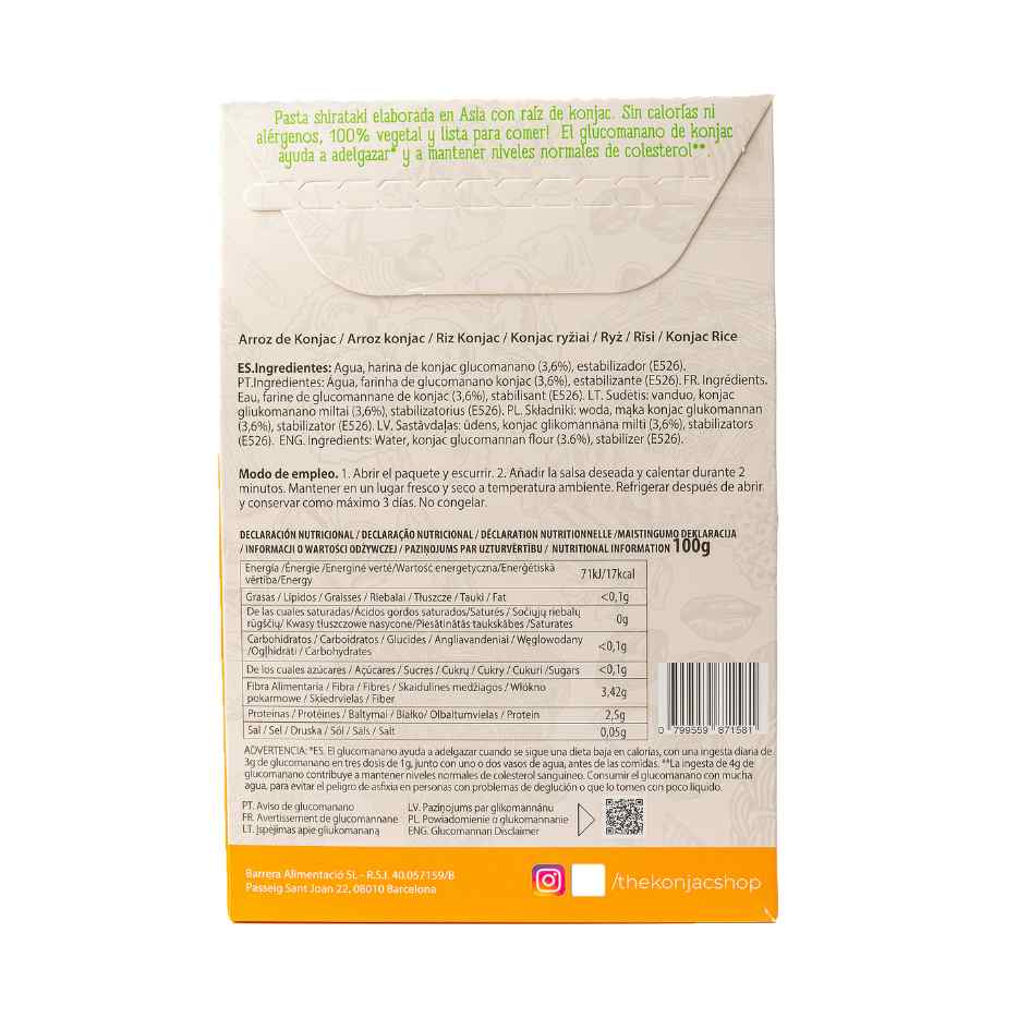 Ryż konjac The Konjac Shop 270 g