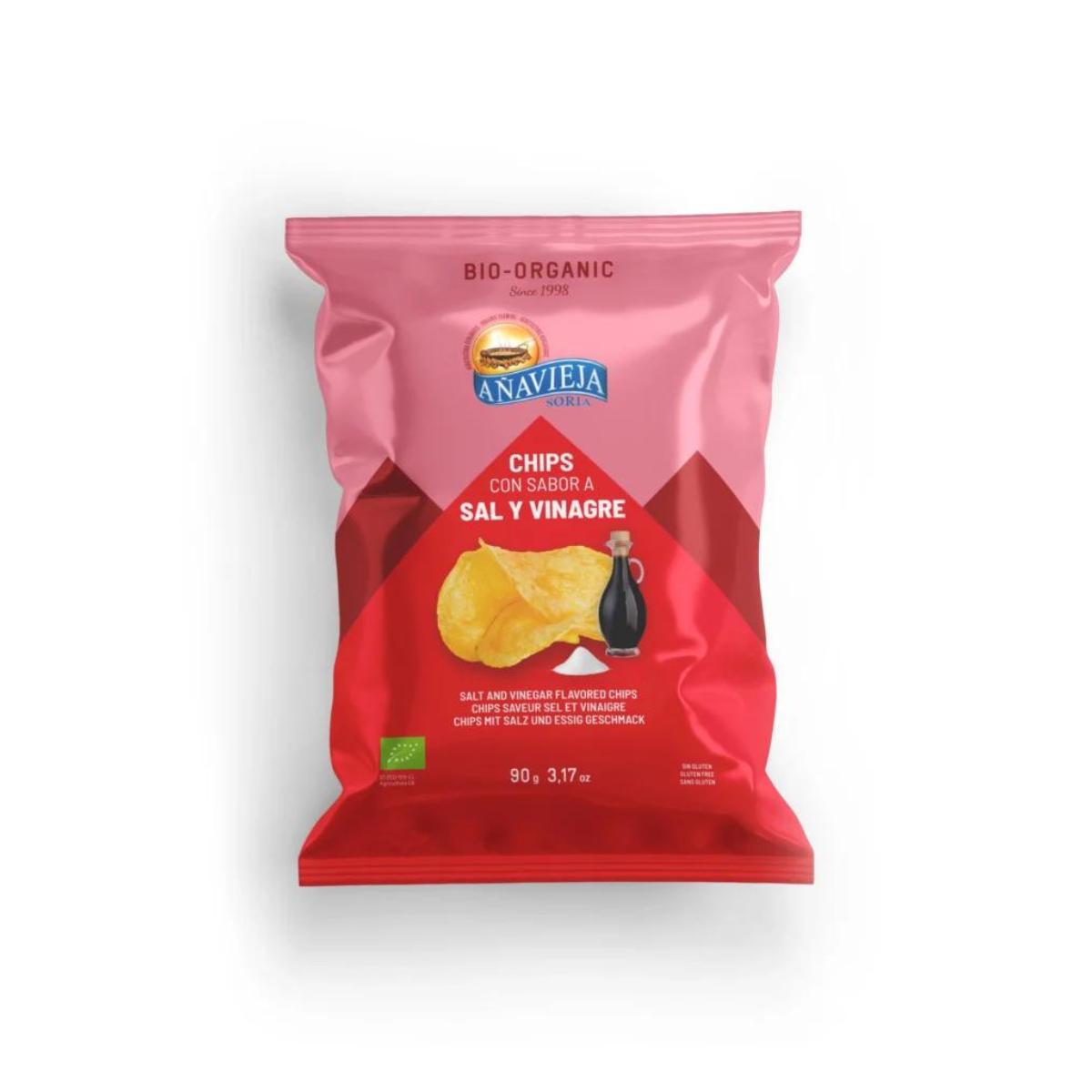 Chips de pommes de terre bio au sel et au vinaigre Añavieja 90g