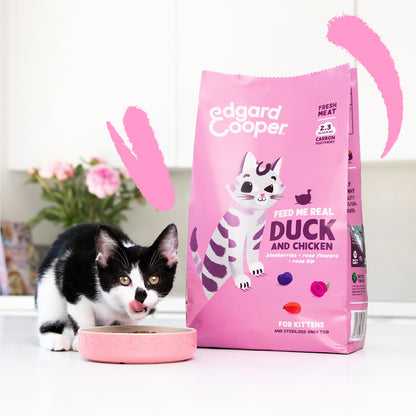 Croquettes pour chatons Kitten Canard et Poulet frais Edgard & Cooper 2 kg