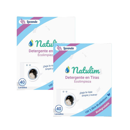 Lot de 2 bandes lavantes écologiques à la lavande, Natulim, 40 lavages