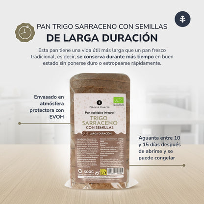 Pain complet protéiné au sarrasin et aux graines ECO Planeta Huerto 500 g