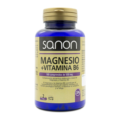 Magnesio + Vitamina B6 SANON 180 comprimidos de 500 mg