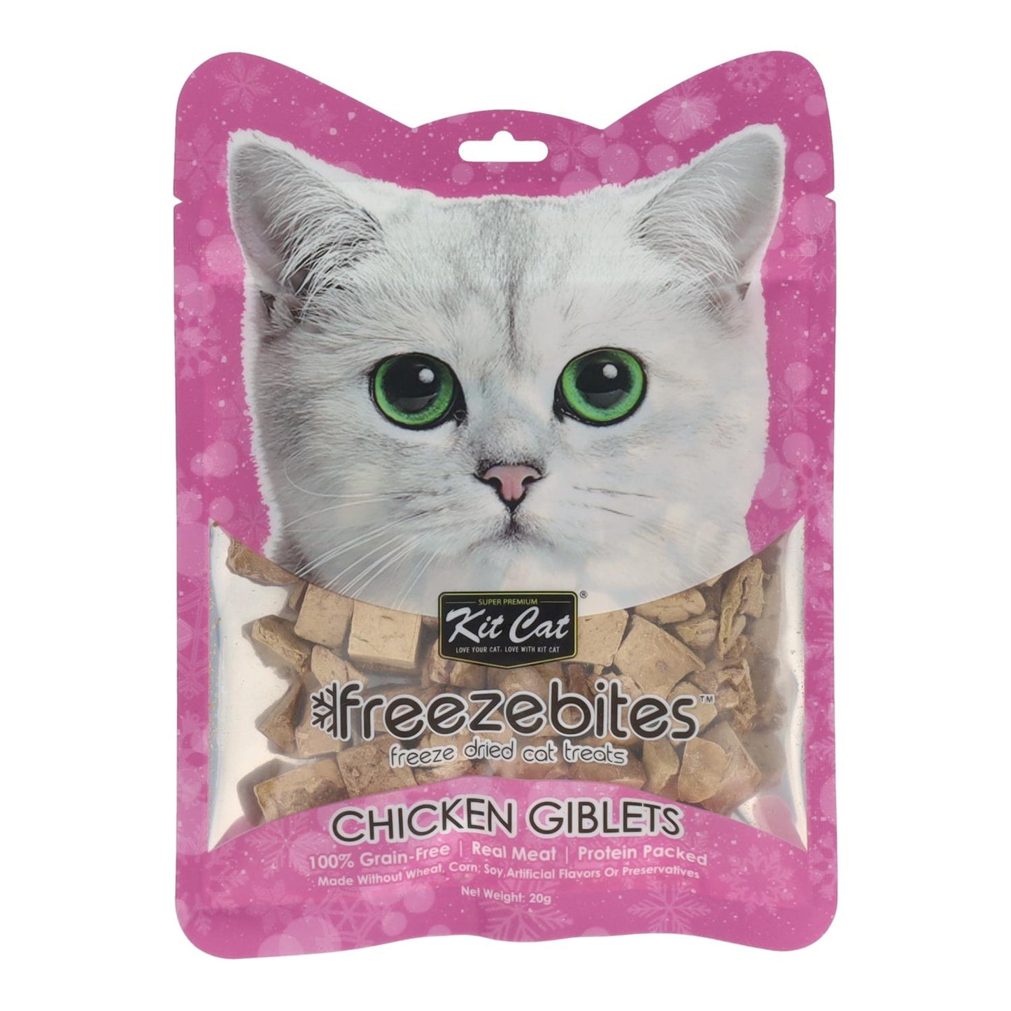 Kit Cat FreezeBites – Hühnerleber 20 g Natürlicher gefriergetrockneter Snack für Katzen