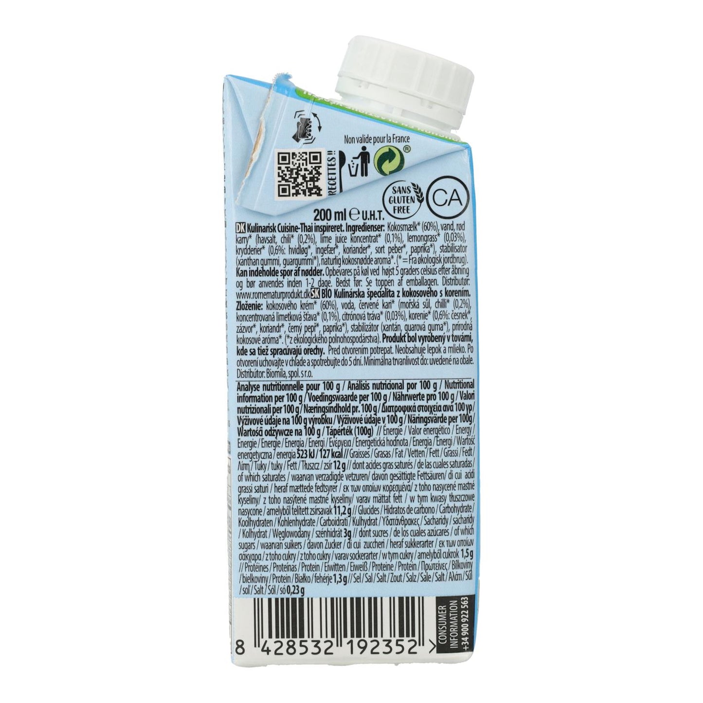 Biologische plantaardige room Cuisine Coco Thai Ecomil, 200 ml