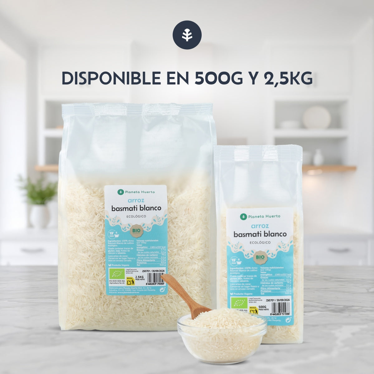Witte Basmatirijst ECO Planeta Huerto 2,5 kg