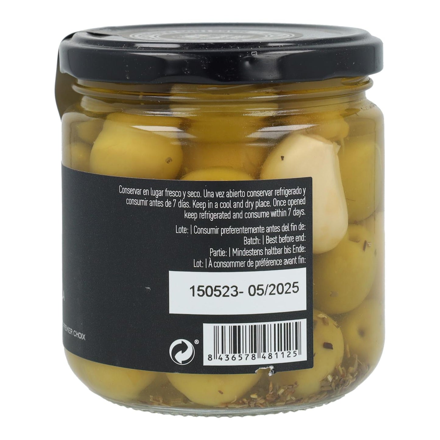 Olives Manzanilla à l'ail et au romarin La Chinata 350 g
