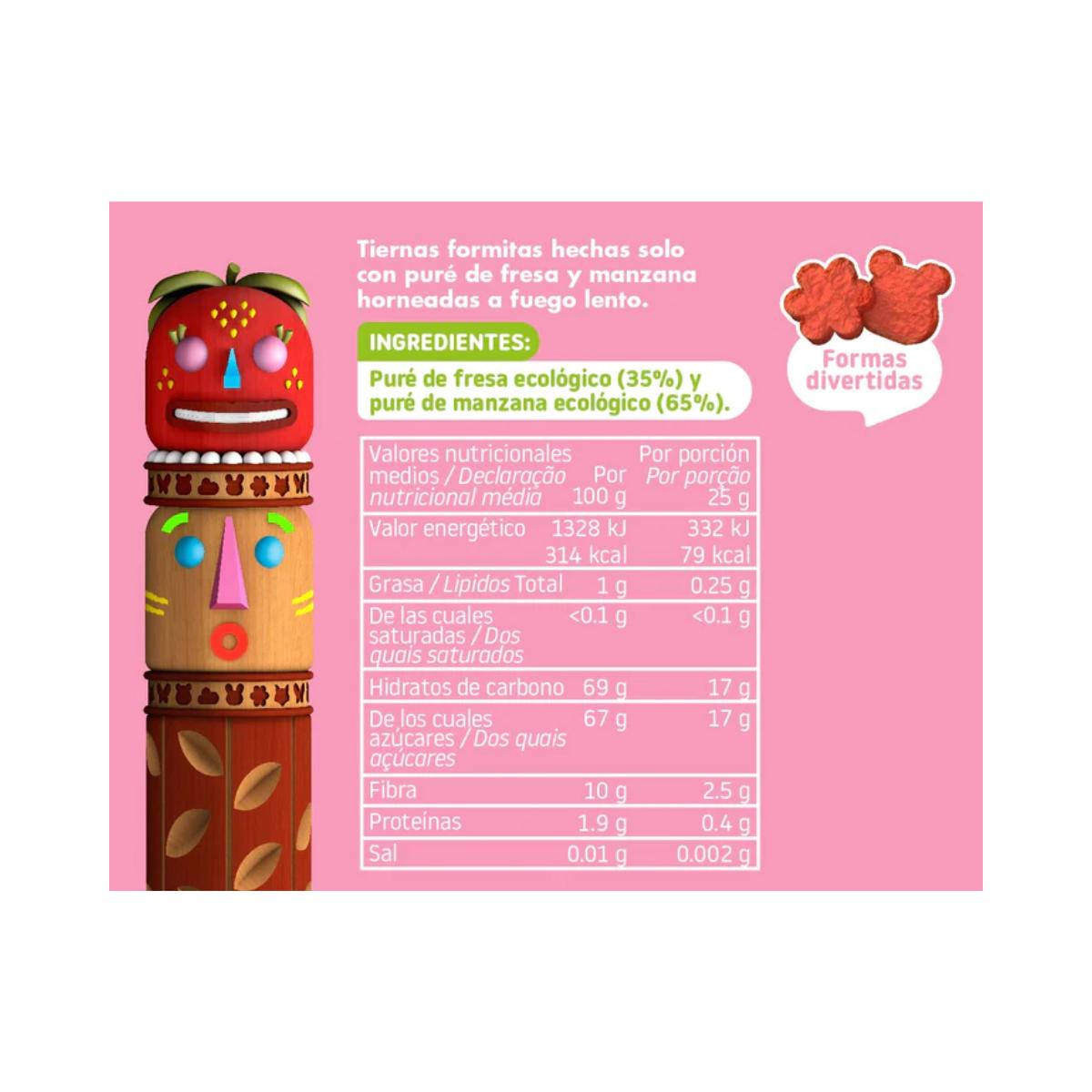 Packung mit 15 ECO-Snacks Erdbeere und Apfel 25 g, Triboo