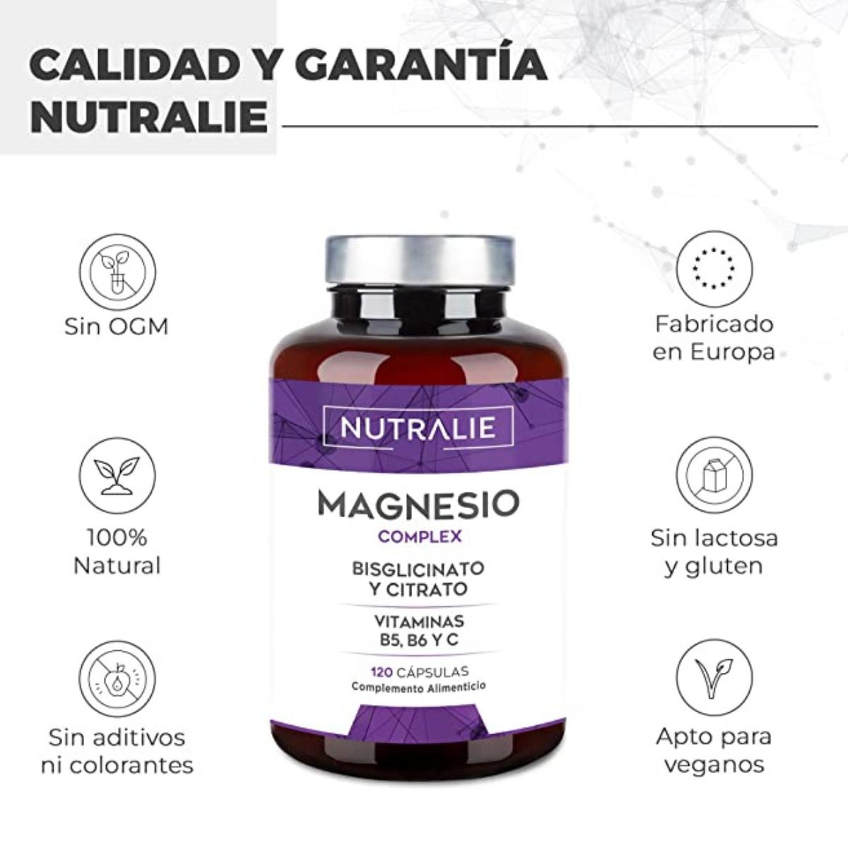 Nutralie Magnésium avec bisglycinate et citrate 120 gélules