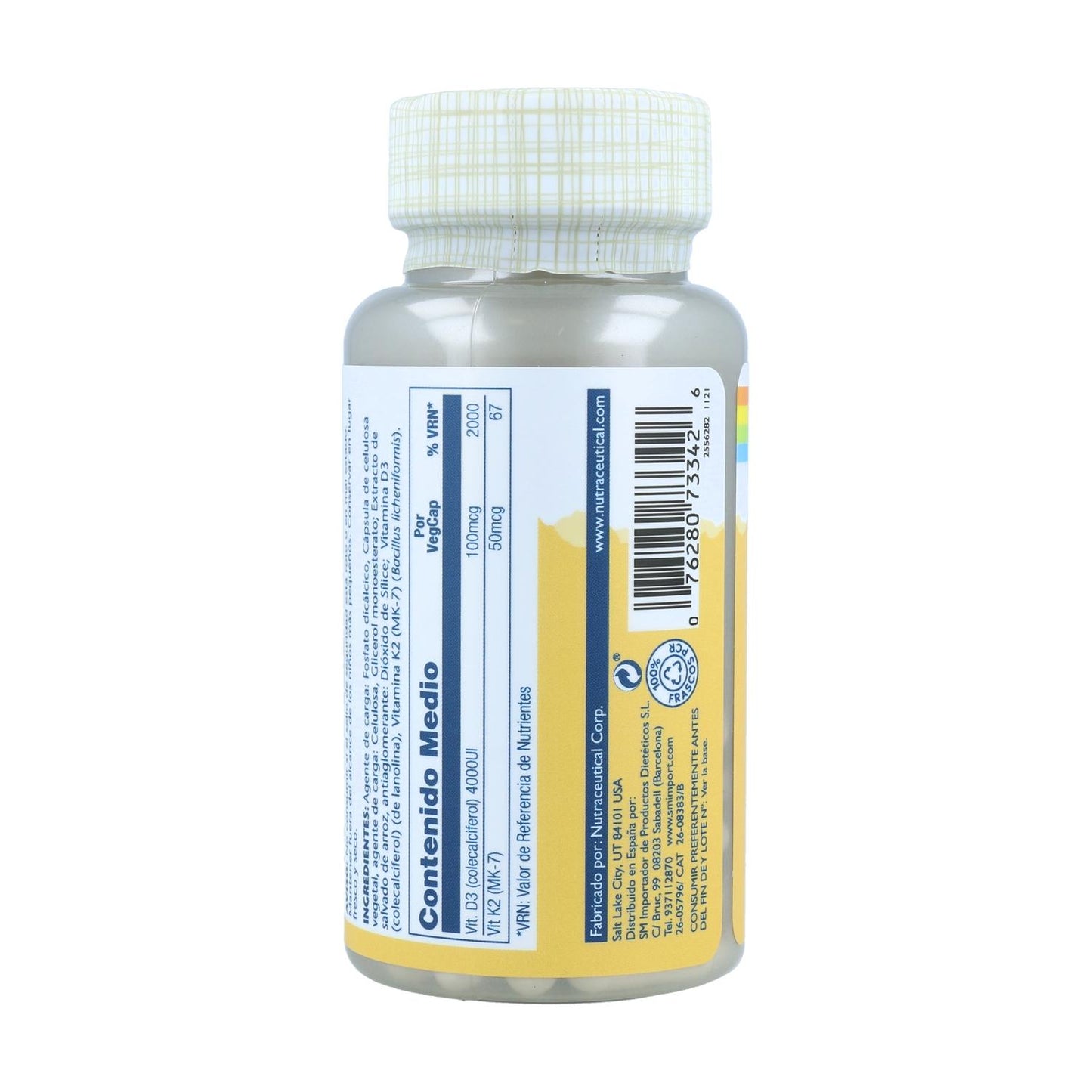 Vitamin D3 & K2 (Mk7) 120 Kapseln Solaray