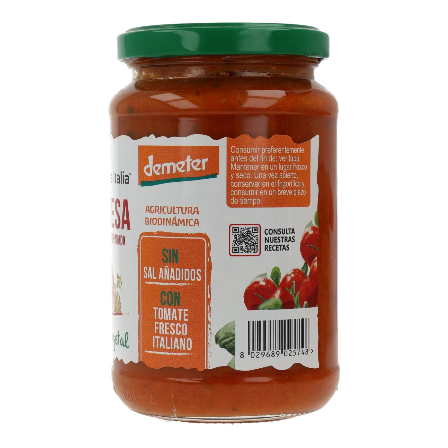 Salsa di pomodoro bolognese vegana biologica Demeter Organica Italia 350 ml
