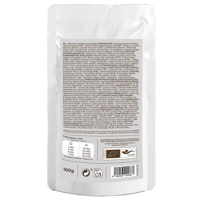 Nourriture humide Barf pour chats Michi mimos BIO (dinde et saumon) Puromenu 100 g