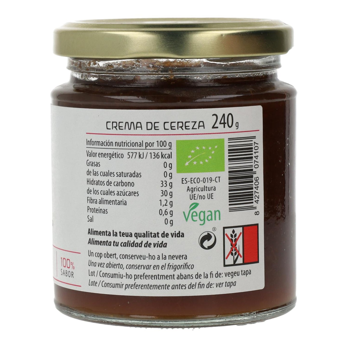 Cal Valls Organic Cherry Jam, 240 g
