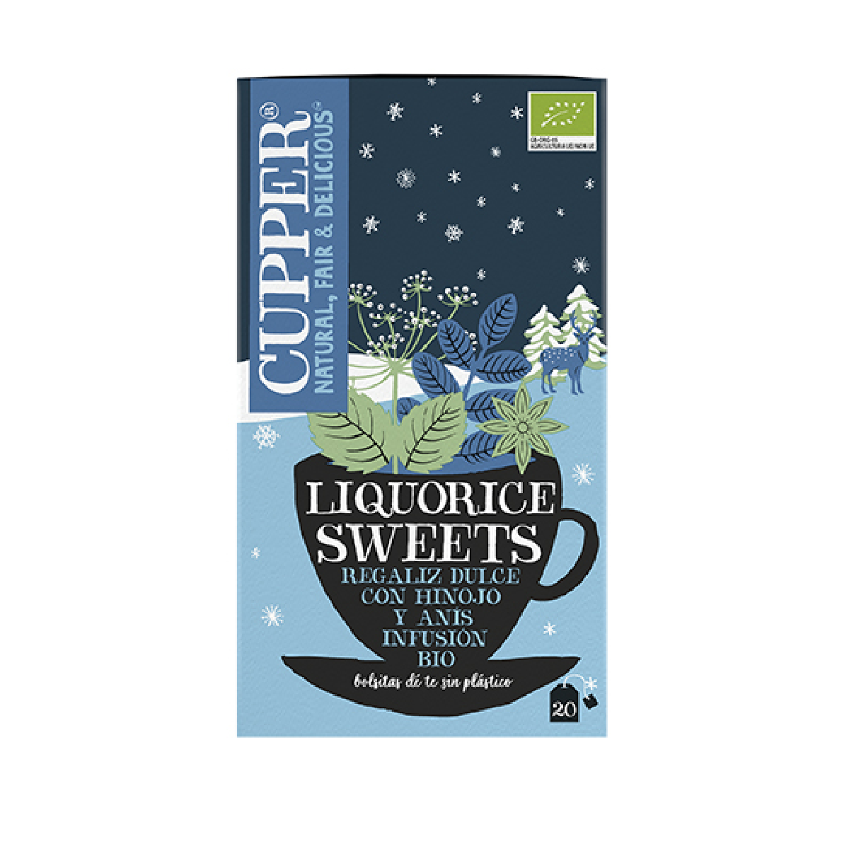 Infusion bio à la réglisse d'hiver, 20 sachets de thé