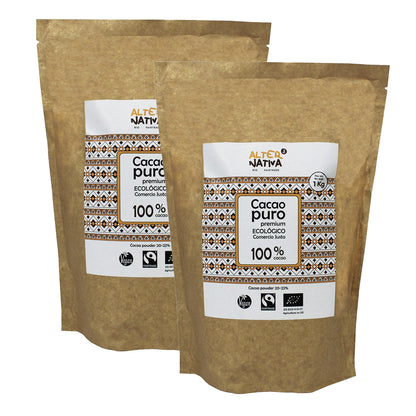 Confezione da 2 cacao puro biologico premium Alternativa 1 kg