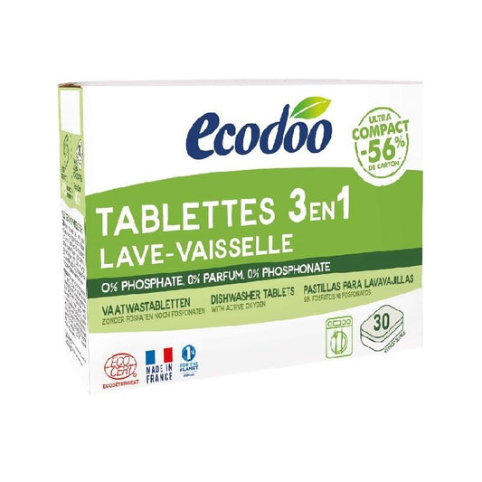 Ecodoo 3 en 1 Pastilles pour lave-vaisselle 30 x 12 g