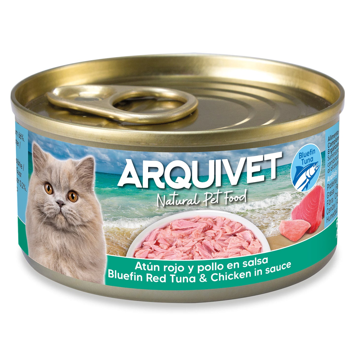 Rode tonijn en kip in saus Arquivet 80 g Natvoer voor katten