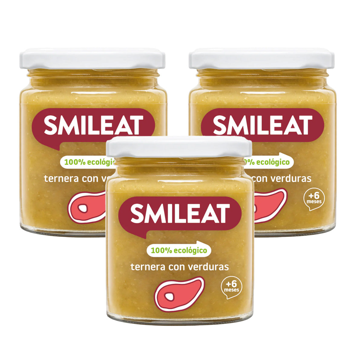 PROMO 3x Tarrito BIO ternera y verduras +6 meses Smileat 230g