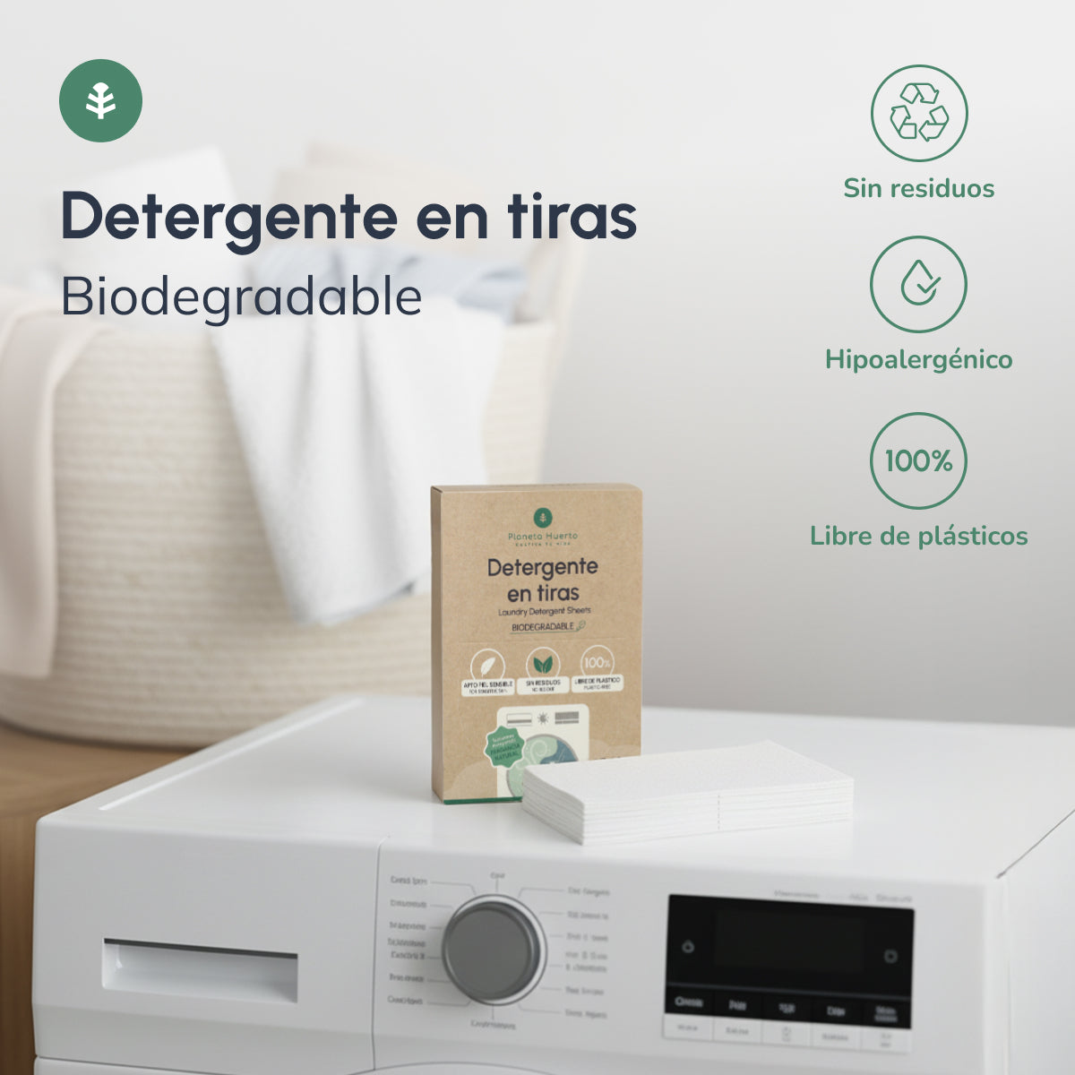 Pack 2x Eco-Tiras lessive et adoucissant Planeta Huerto 80 lavages