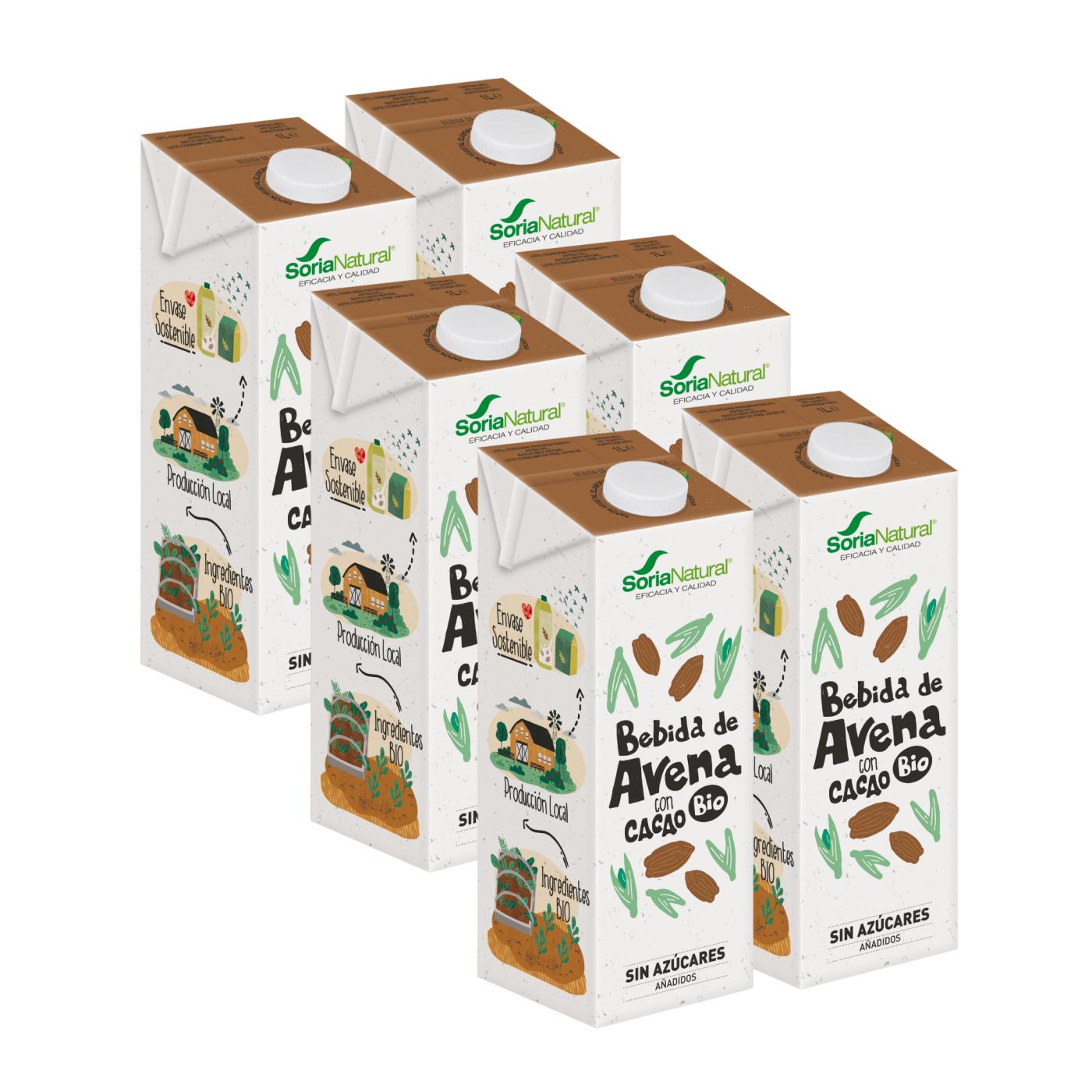 Pakket 6 x Haverdrank met cacao BIO Soria Natural  1 L