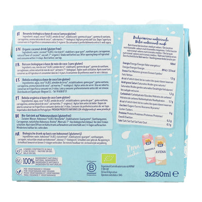 Confezione Bevanda al cocco On the Go Bio Isola Bio 250 ml x 3 pz