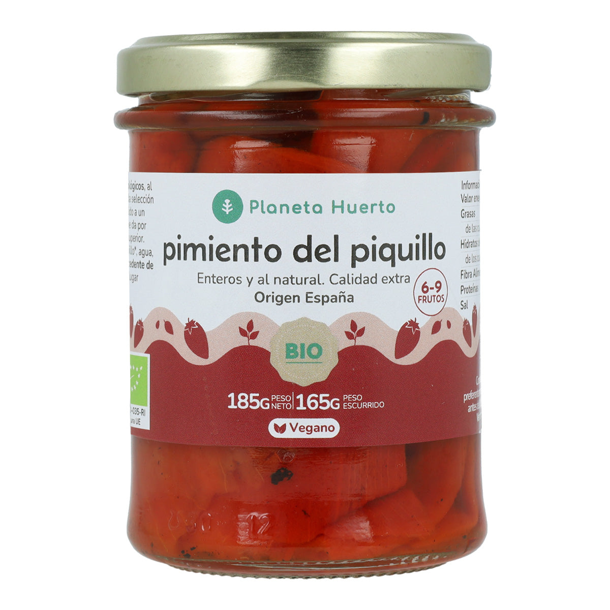 Poivrons piquillos entiers ECO Planeta Huerto 185 g
