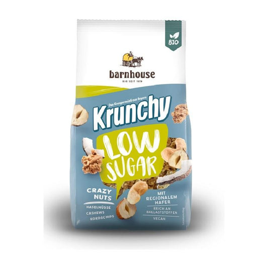 Barnhouse Krunchy havermuesli met gedroogd fruit, laag suikergehalte 375 g