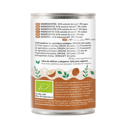 Crème de coco concentrée ECO Planeta Huerto 400 ml