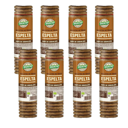 Pack 8x Biscuits à l'épeautre et aux pépites de chocolat Bio Biocop 250 g