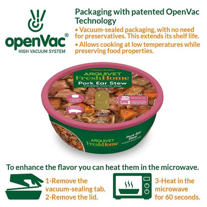 Arquivet Fresh Home Pig Ear Stew Natvoer van varkensoren voor honden 280 g