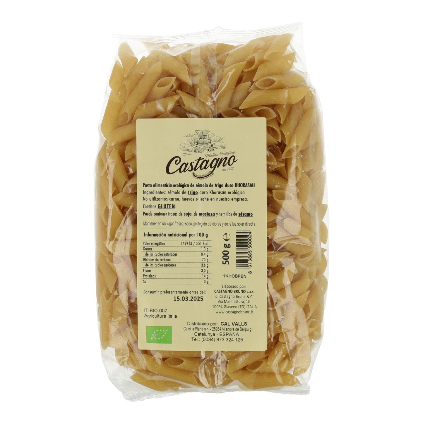 Kamut-makaroner ECO Castagno 500 g