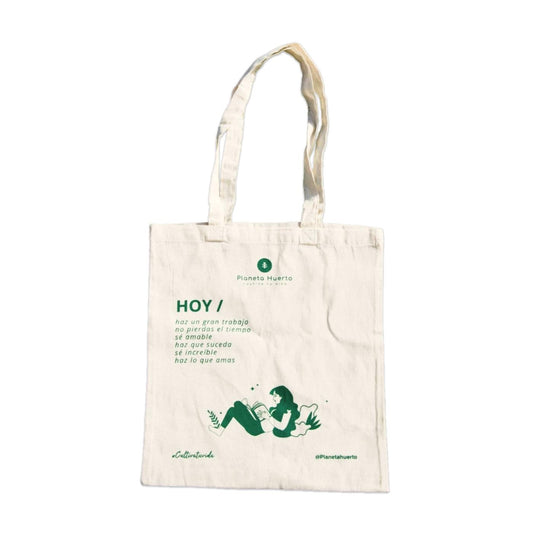 Stofftasche mit Frauenmotiv Planeta Huerto 40 cm x 40 cm