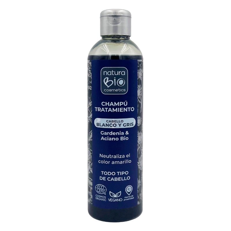 Organic Gardenia & Cornflower Shampoo for White and Grey Hair 250 ml NaturaBIO