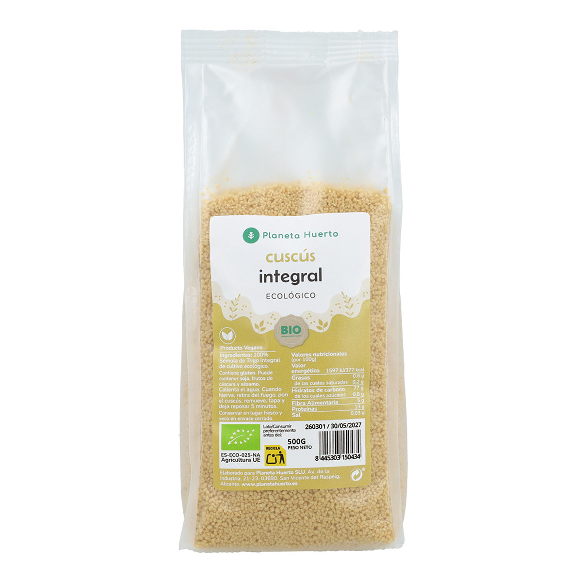 Couscous integrale ECO Planeta Huerto 500 g