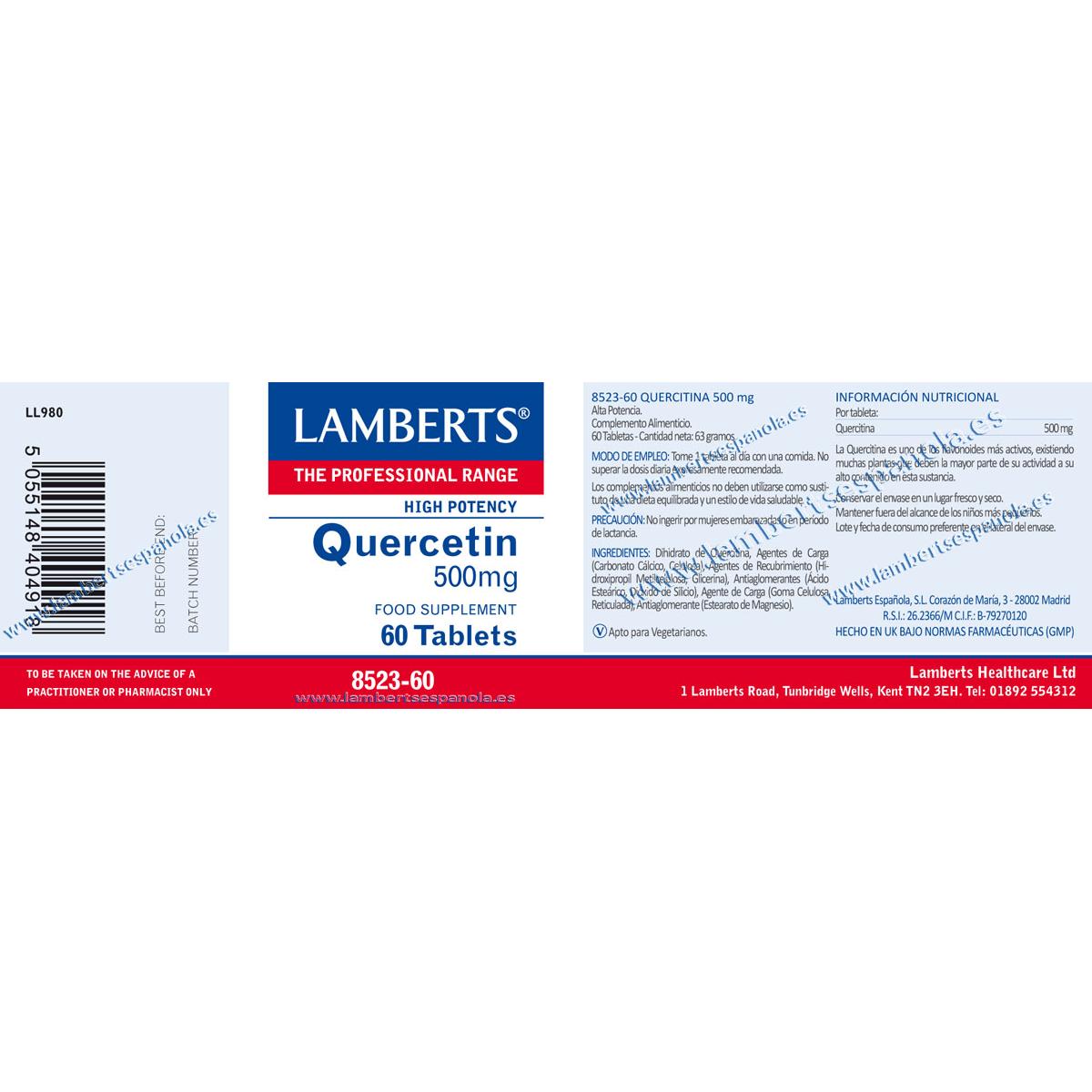 Quercitin  60 tabletter à 500 mg, Lamberts