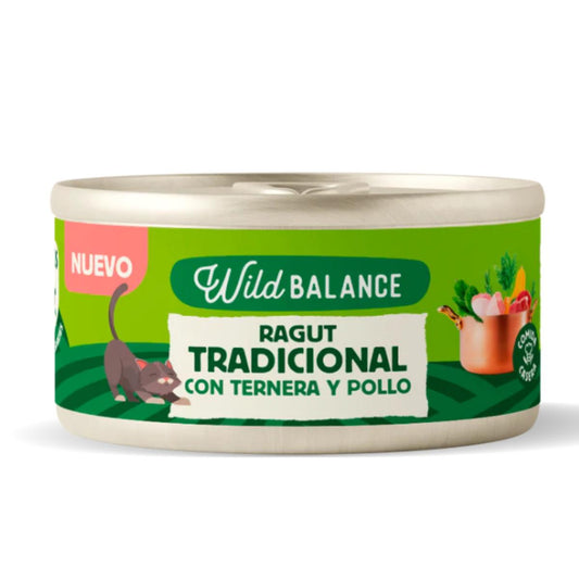 Dose Wild Balance Traditionelles Ragout aus Rindfleisch und Huhn für Katzen 80 g