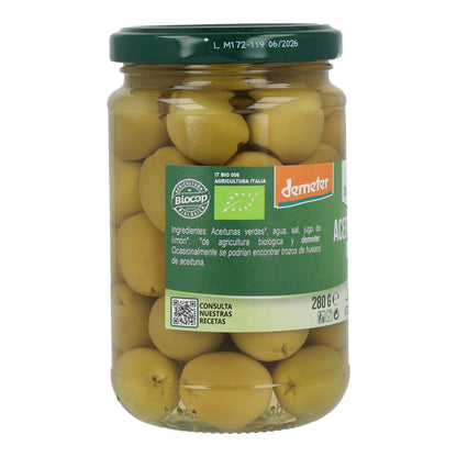 Olives vertes dénoyautées bio d'Italie 280 g