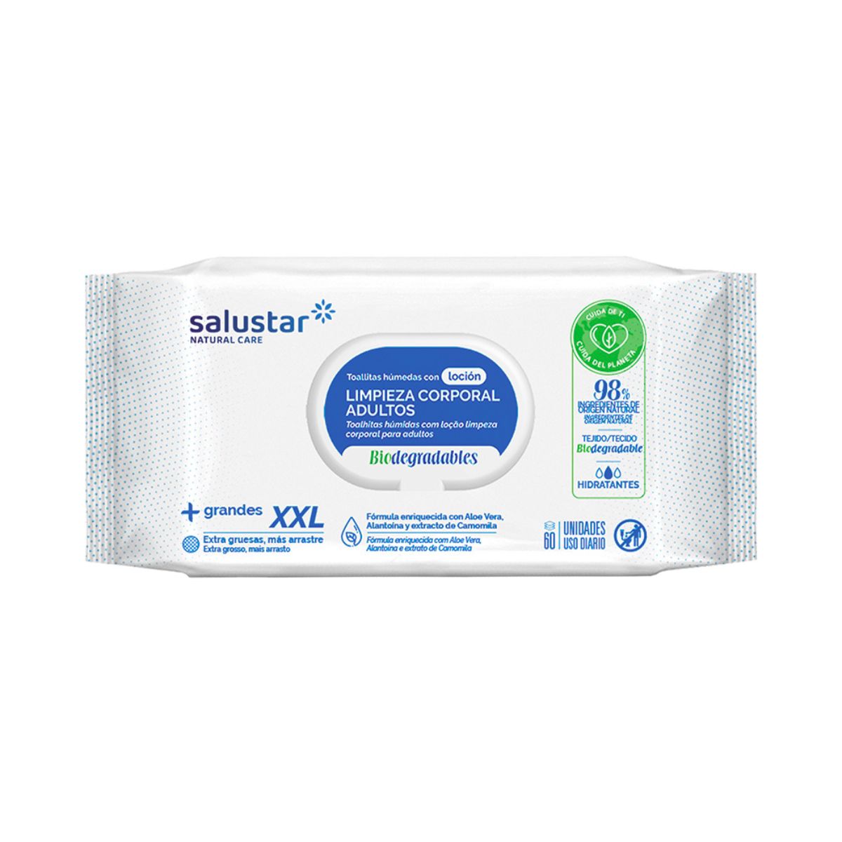 Salustar adult body wipes with lotion