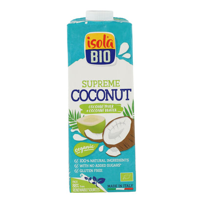 Lot de 6 boissons à la noix de coco Supreme Bio Isola Bio 1 L