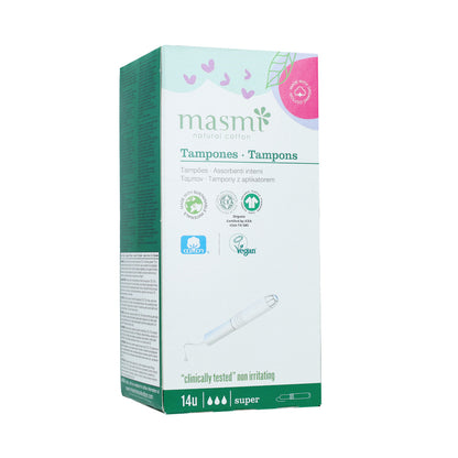 Tamponi super con applicatore in cotone ECO Masmi, 14 unità