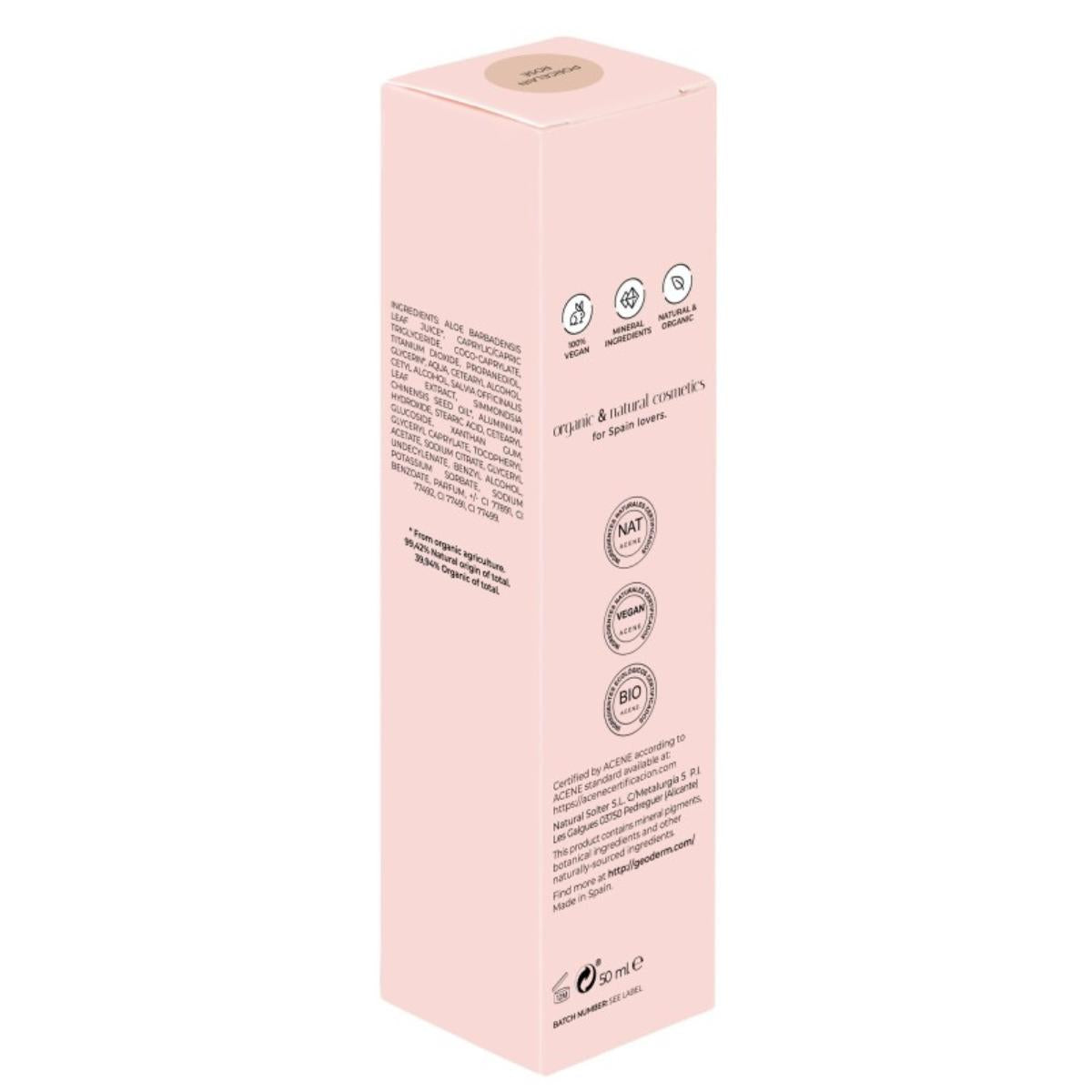 Base liquida rosa porcellana (biologica e vegana)  Geoderm 50 ml