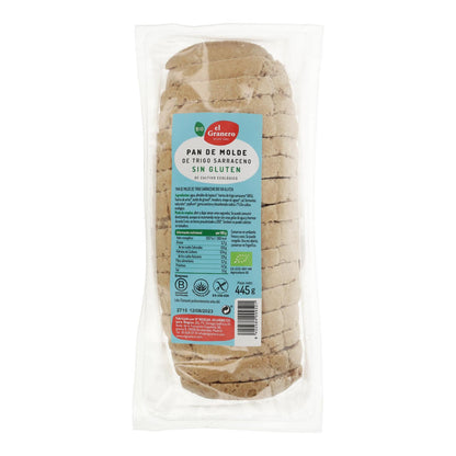 Pain de sarrasin bio sans gluten en tranches El Granero 445 g