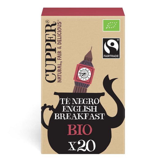 Thé noir bio Cupper English Breakfast, 20 sachets 