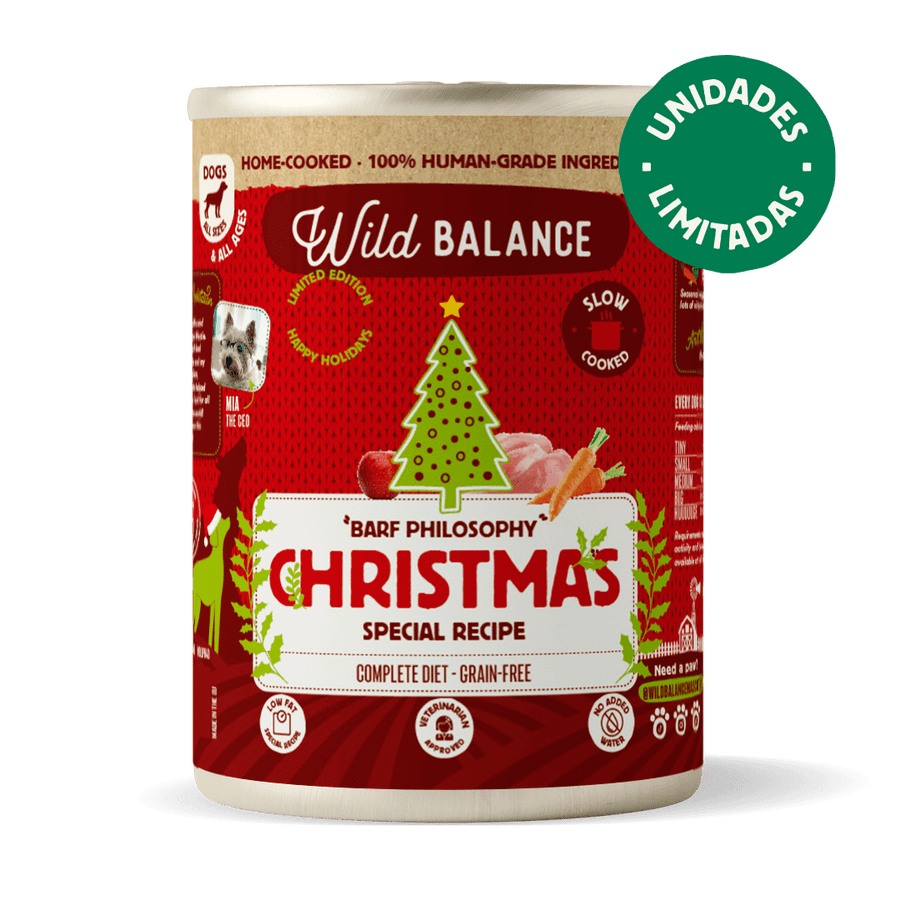 BARF Christmas recipe tin with venison and rabbit for dogs Wild Balance 400 g