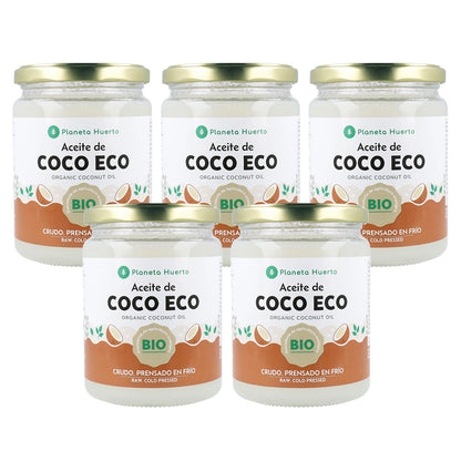 Lot de 5 huiles de coco ECO Planeta Huerto 430 ml