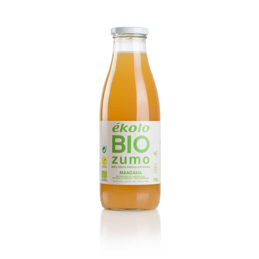 Jus de pomme 100 % bio, fraîchement pressé, Ékolo, 750 ml