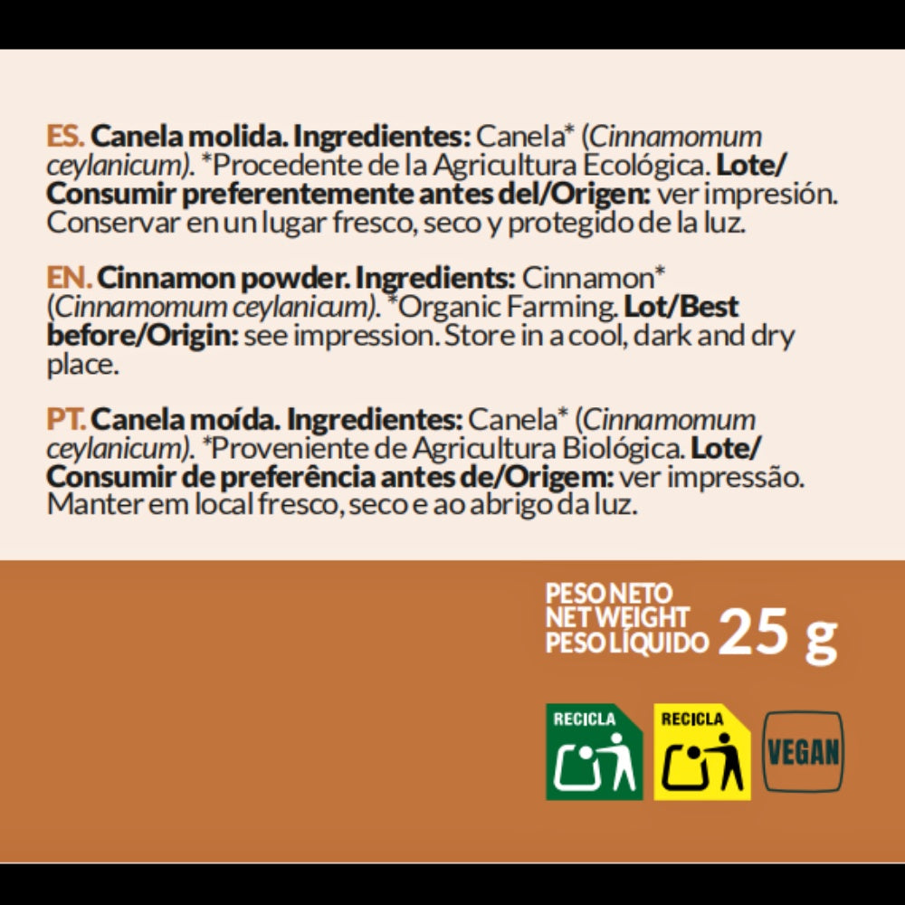 Malet kanel Ceylon Bio Artemis, 25 g
