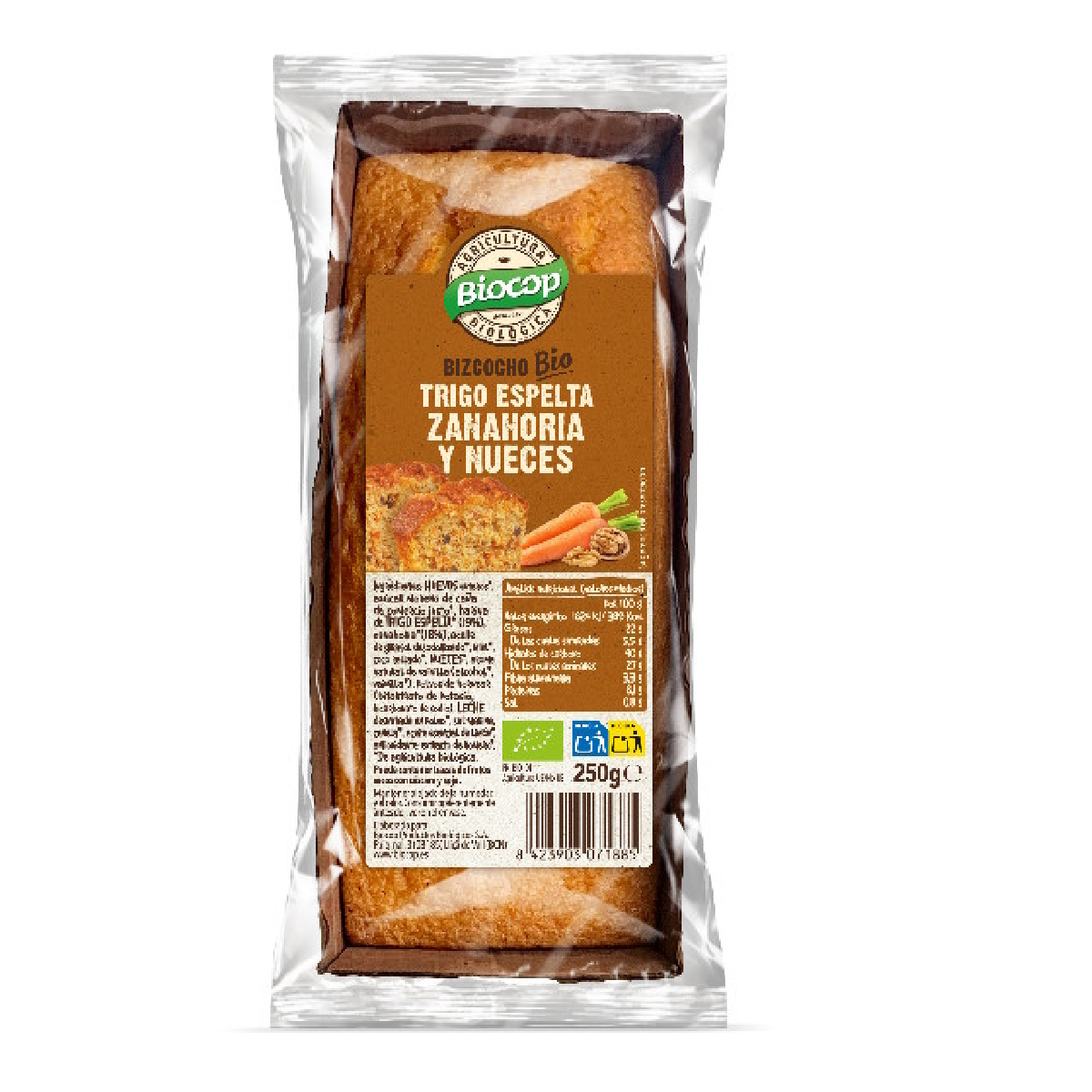 Gâteau Biocop à l'épeautre, aux carottes et aux noix 250 g