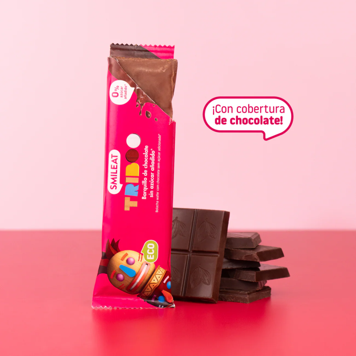 Packung mit 16 Schokoladenwaffelriegeln ECO Smileat 40 g